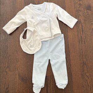 Mud Pie White and Light Blue Baby Outfit
